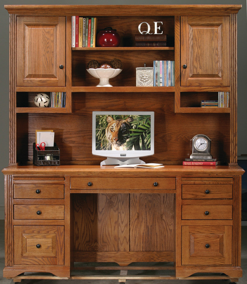 Oak Ridge Double-Pedestal Desk, Medium Light Oak