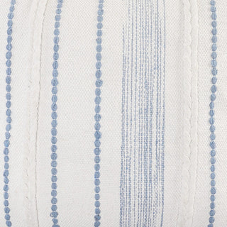 Blue Textured and Striped Throw Pillow