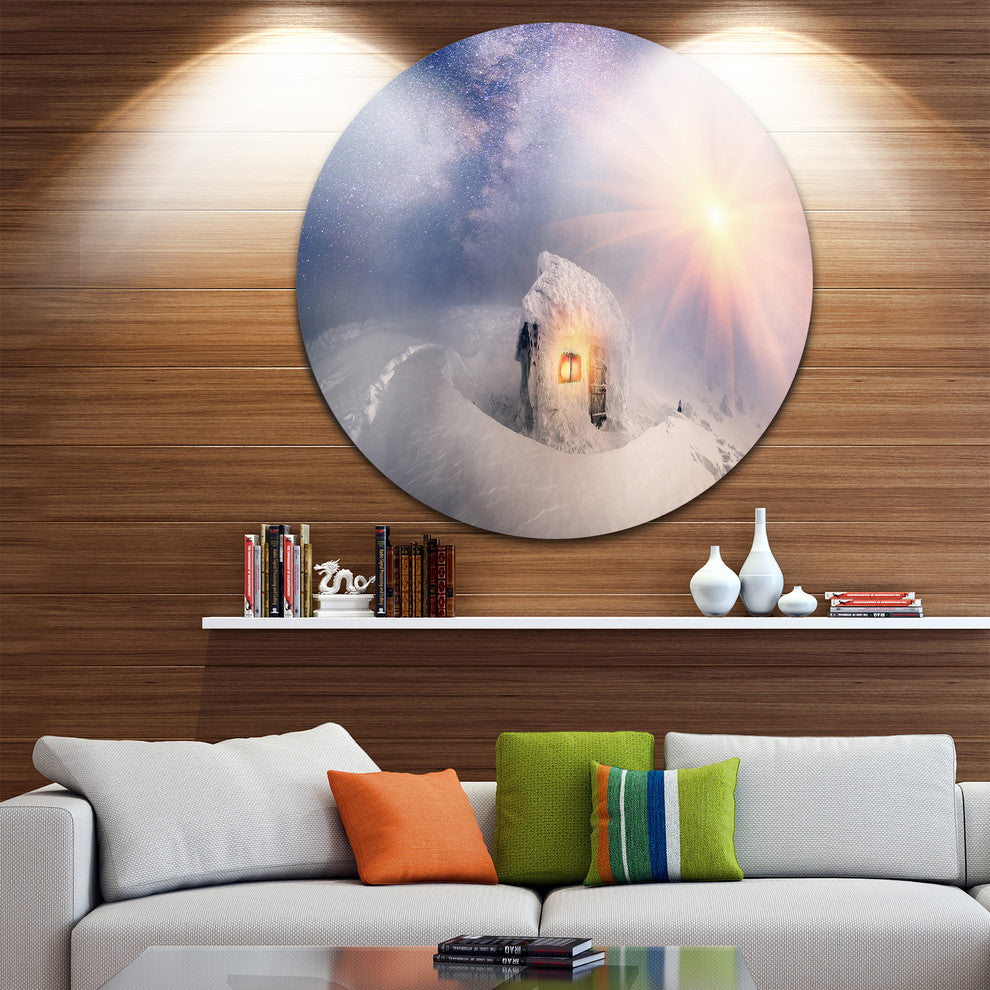 House Of Rescuers Hoverla, Landscape Photo Round Wall Art, 38"