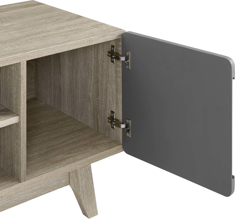 Tread 70" Media Console TV Stand, Natural Gray
