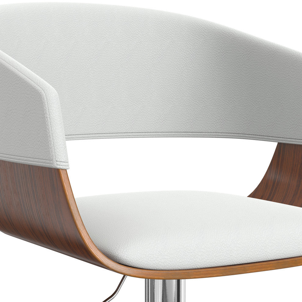 Lowell Adjustable Swivel Bar Stool, White