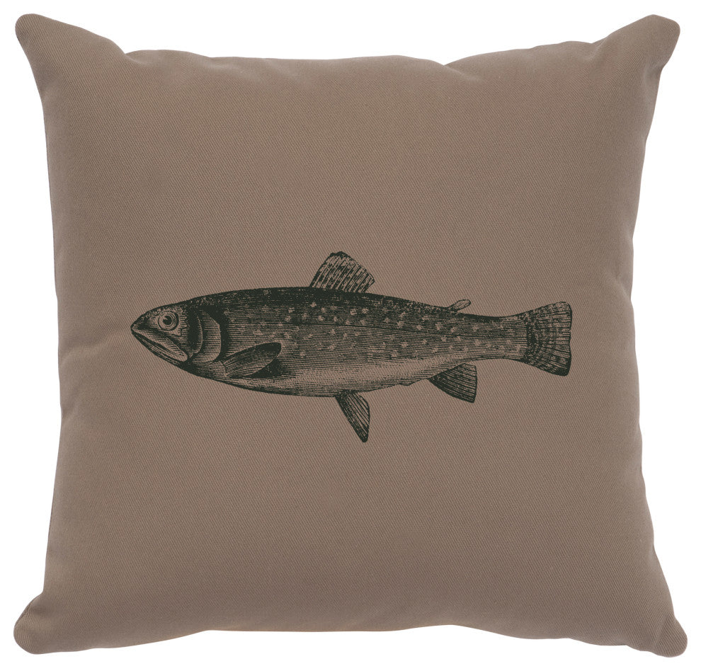 Image Pillow 16x16 Trout Cotton Taupe