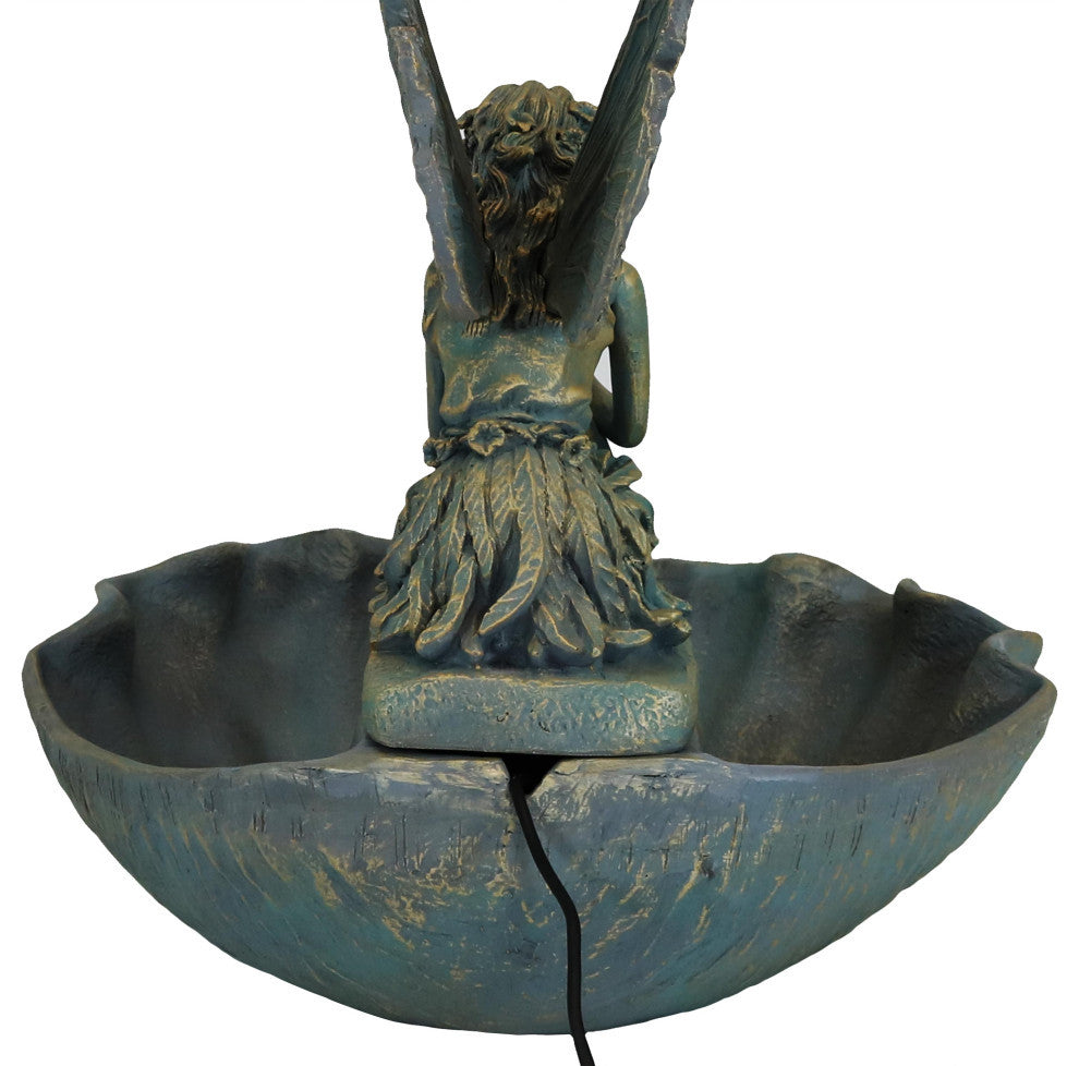Sunnydaze Fairy Shell Outdoor Garden Water Fountain, Corded Electric, 30"