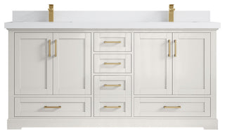 Boston 72" Double Sink Bath Vanity in Alabaster 2" White Quartz