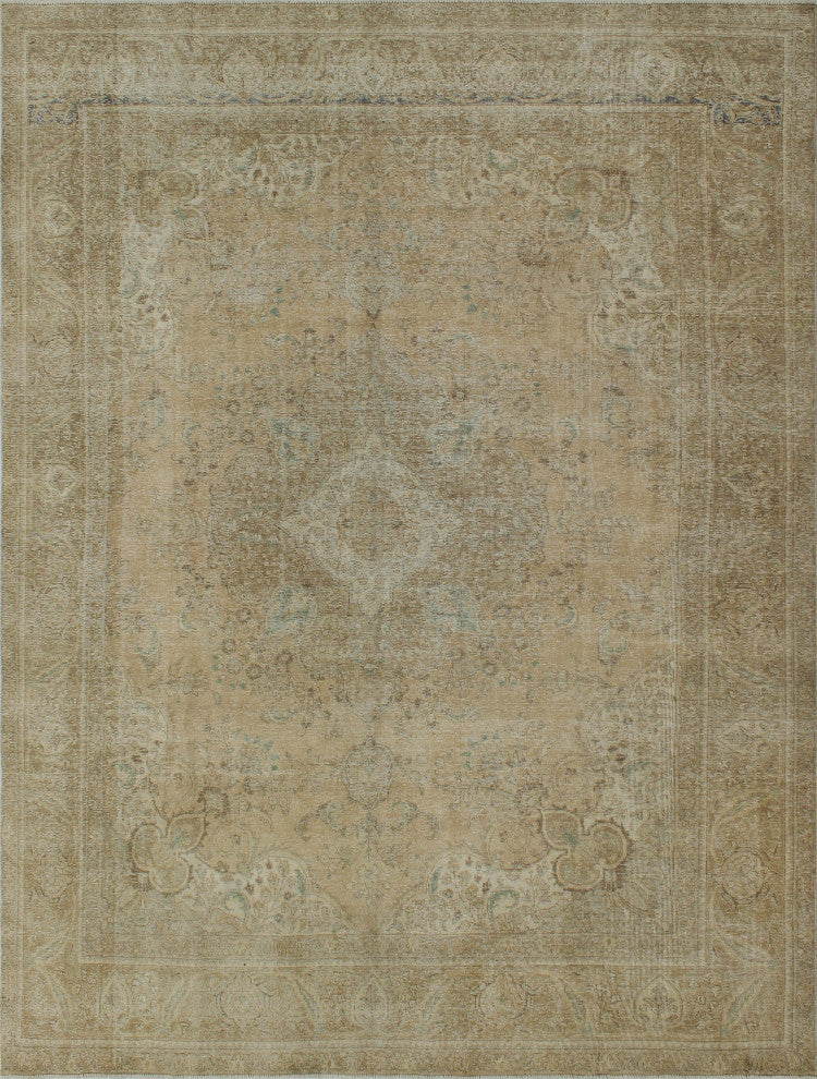 Fine Vintage Distressed Celiano Gold Rug