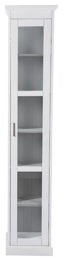 Palmer Tall Curio w/ Glass Door - White