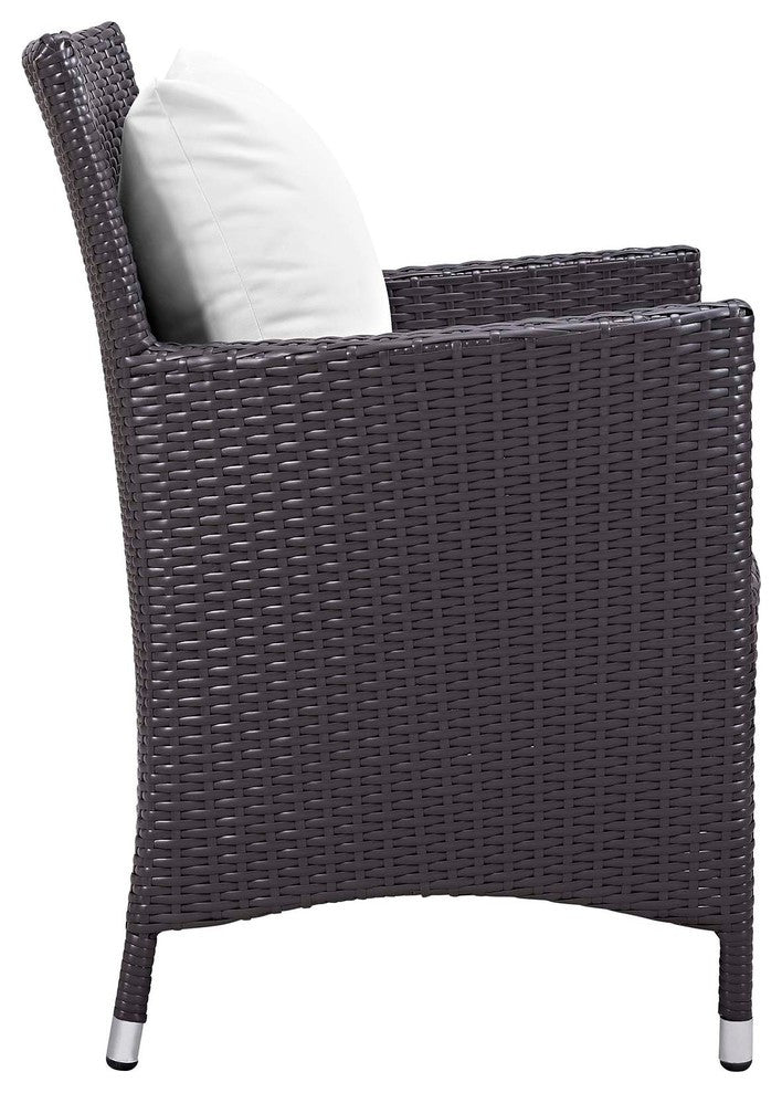 Convene 3 Piece Set Outdoor Patio with Fire Pit Espresso White