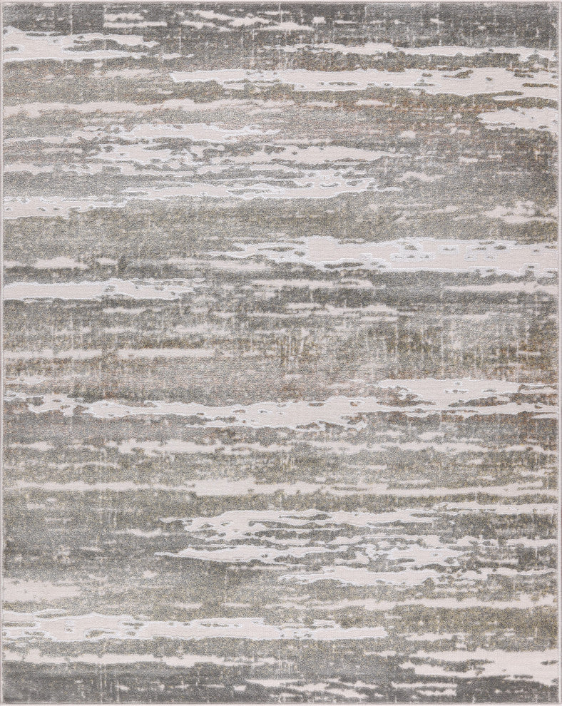 High-Low Ellis Gray/Brown Rug, Gray, 10'x14'