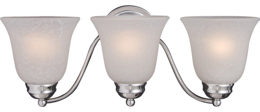 Maxim Basix Three Light Polished Chrome Ice Glass Vanity