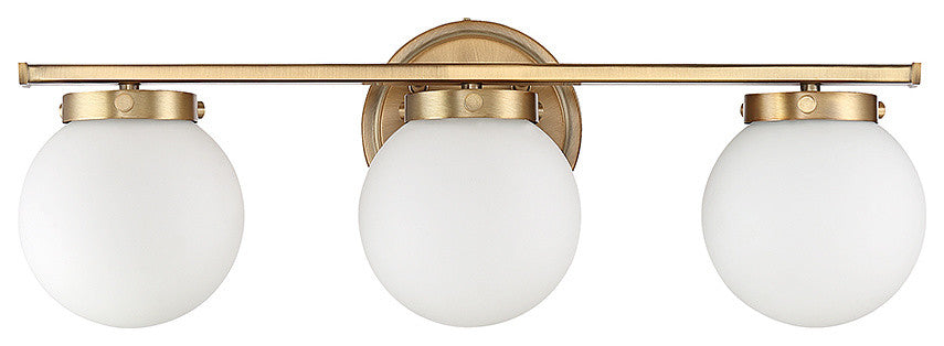 3-Light Bath Bar, Natural Brass