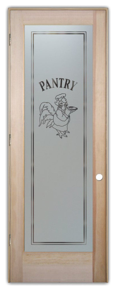 Pantry Door - Rooster Chef - Douglas Fir (stain grade) - 30" x 80" - Knob on...