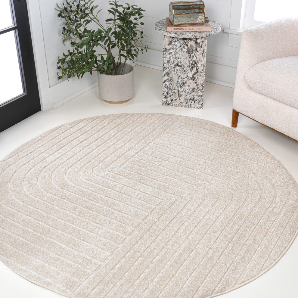 Odense High-Low Minimalist Angle Geometric Indoor/Outdoor Area Rug