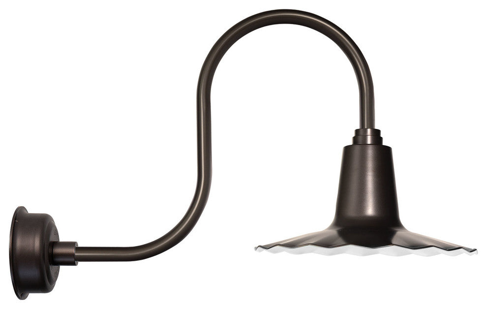 12" Iris LED Barn Light With Antique Arm, Mahogany Bronze