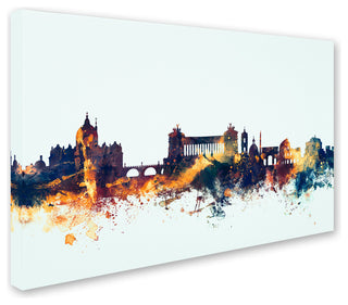 Michael Tompsett 'Rome Italy Skyline Blue' Canvas Art, 22x32