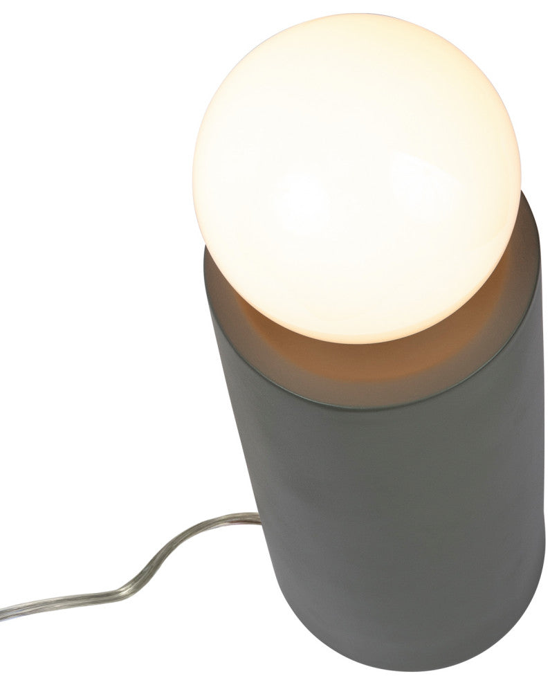 Tall Pillar Table Lamp, Pewter Green