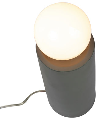 Tall Pillar Table Lamp, Pewter Green