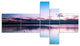 Sunset Over Lake Blue Everywhere, Seashore Canvas Art Print, 60"x32", 5 panels