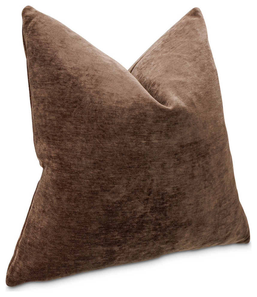 The Smith 20" Square Chenille Pillow, Set of 2, Chocolate