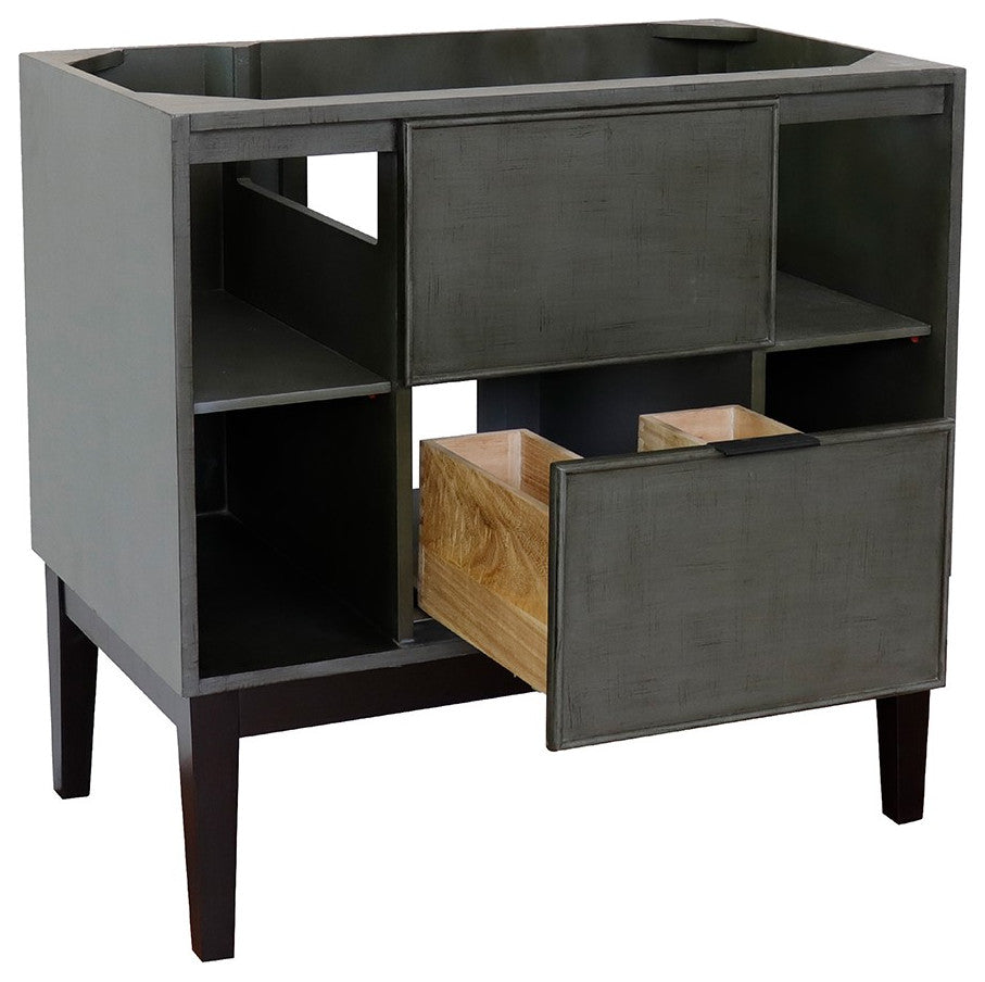 36" Single Vanity, Linen Gray Finish - Cabinet Only