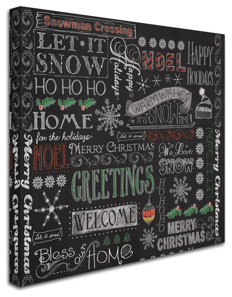 Fiona Stokes-Gilbert 'Chalk Christmas Patt' Canvas Art, 14 x 14