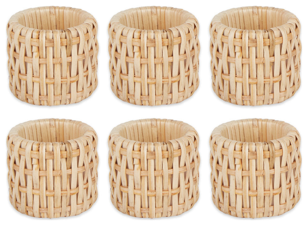 Rattan Napkin Ring Set/6