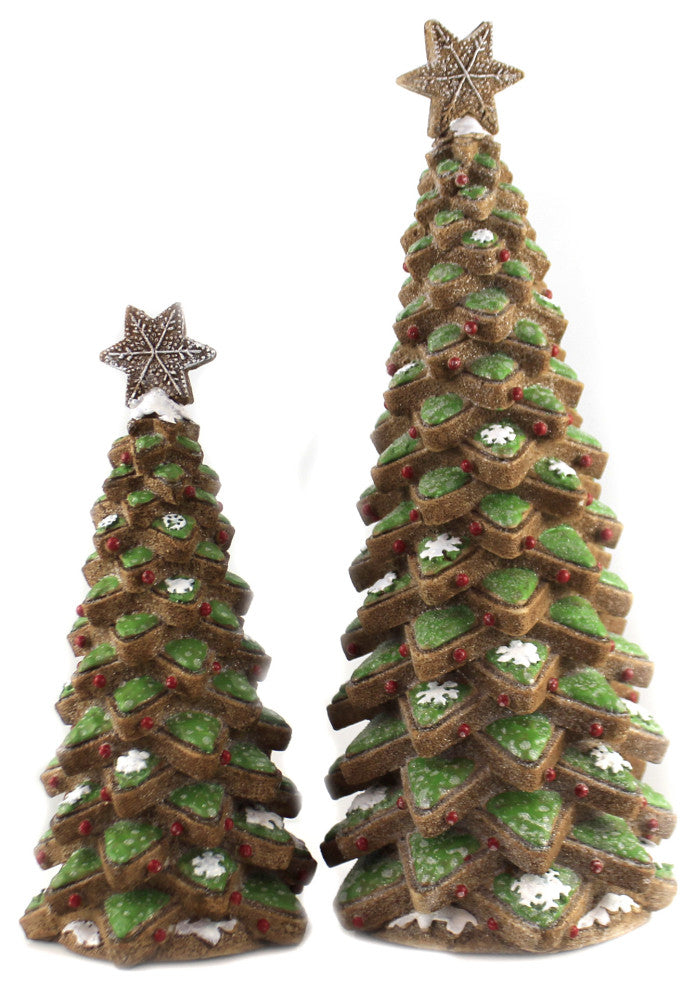 Christmas Gingerbread Trees Polyresin Snowflakes Cookies 9739575