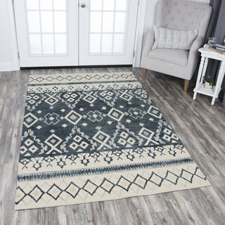 Rizzy Opulent Ou936A Rug, Natural, Gray, Dark Blue, Blue, 2'6"x8' Runner