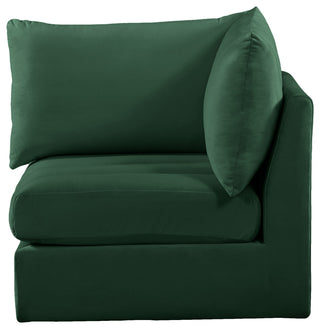 Jacob Velvet Upholstered Modular Corner Chair, Green