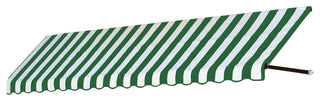 Awntech 3' Dallas Retro Acrylic Fabric Fixed Awning, Forest/White Stripe