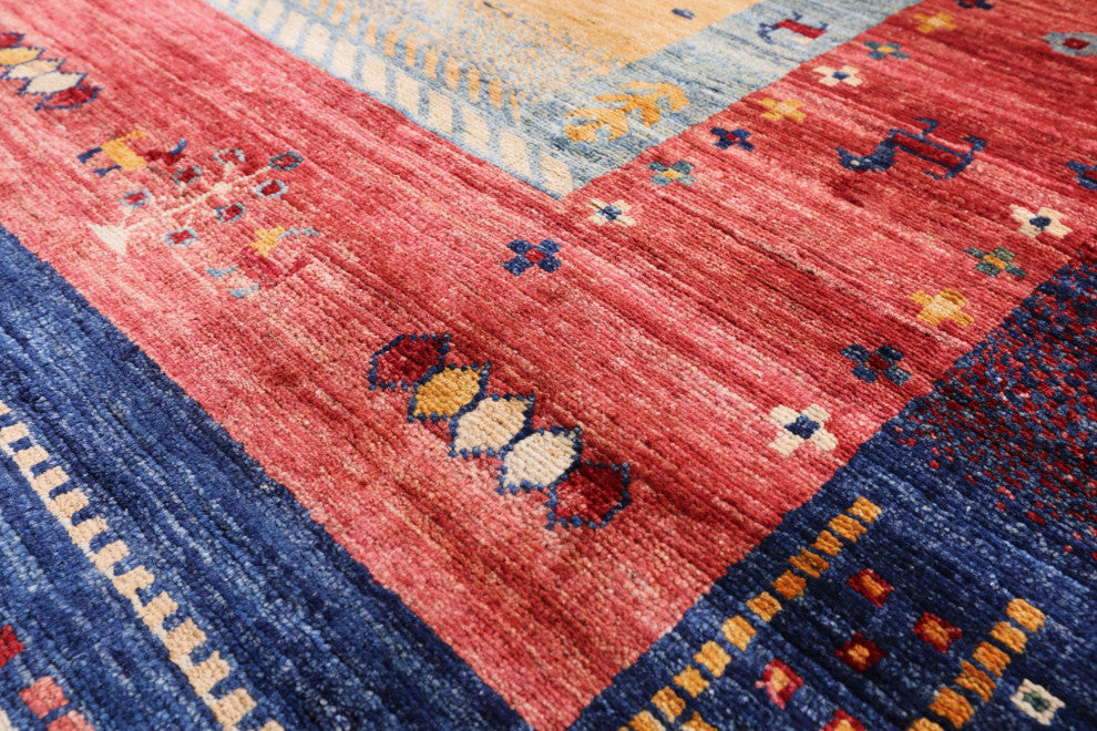 8' 2" X 9' 8" Persian Gabbeh Tribal Hand-Knotted Rug Q5257