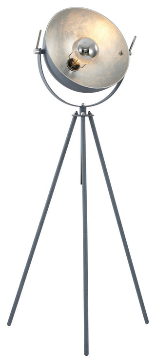 Black Tripod Frame Studio Floor Lamp, Chrome