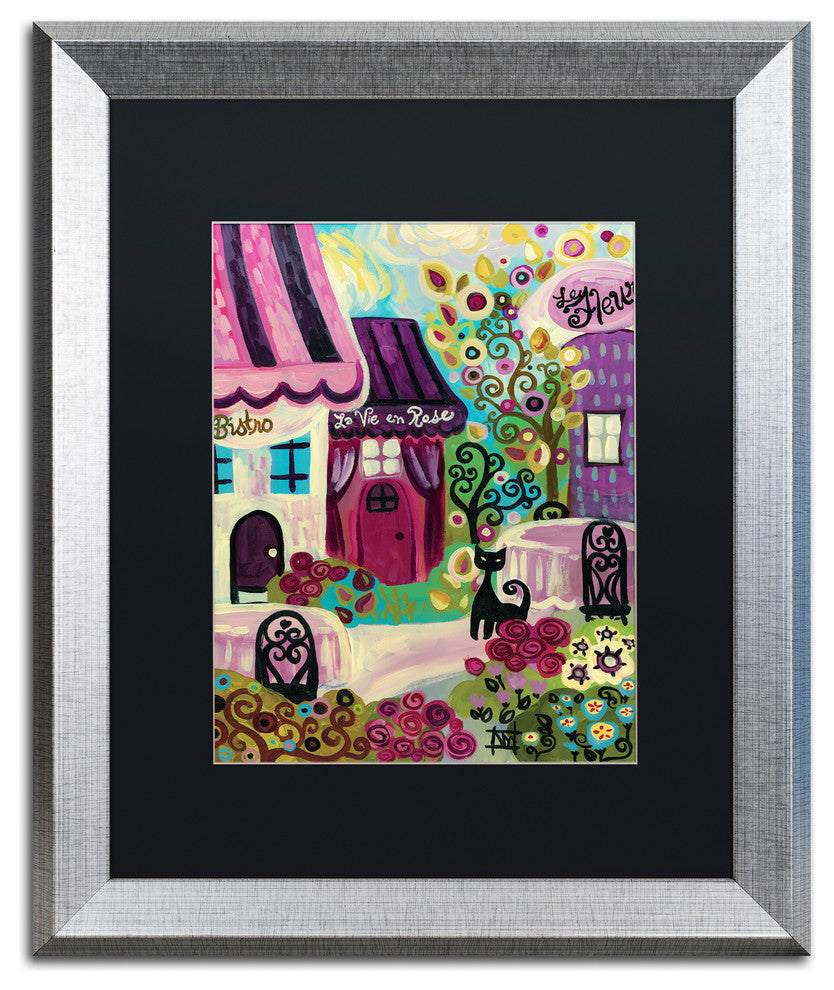 Natasha Wescoat 'La Vie En Rose' Art, Silver Frame, Black Mat, 16x20