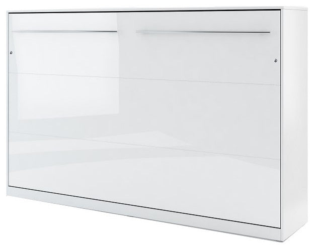 BRESCIA Wall Bed , White, With Mattress 47.2 X 78.7 Inch