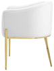Side Dining Chair, Set of 2, Velvet, Metal, White, Modern, Bistro Restaurant