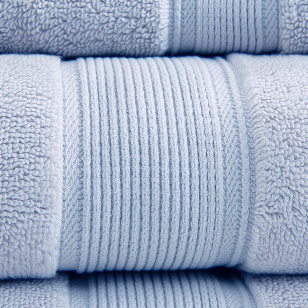 Madison Park Signature 800GSM Antibacterial 8-Piece Bathroom Towel Set, Sky Blue