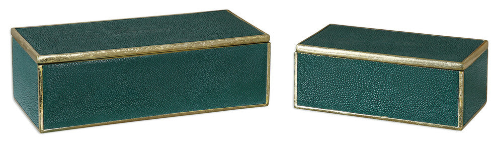 Karis Emerald Green Boxes, 2-Piece Set