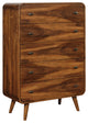 5 Drawers Wooden Chest, Dark Walnut