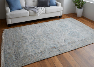 Weave & Wander Ramey Vintage Space Dyed Wool Rug, Tan/Gray, 7'6"x9'6"
