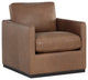 Portman Swivel Lounge Chair, Marseille Camel Leather