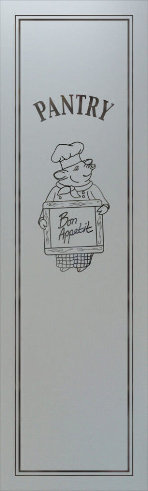 Pantry Door - Piggy Chef - Primed - 28" x 84" - Knob on Right - Pull Open