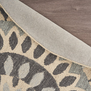 Modern Bloomed Mandala Area Rug, 6' Round