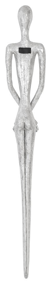Skinny Female Wall Art, Resin, Silver Leaf