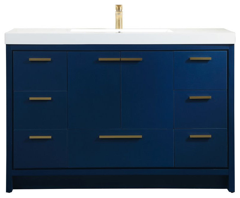 Walker 48" Single Bathroom Vanity, Blue