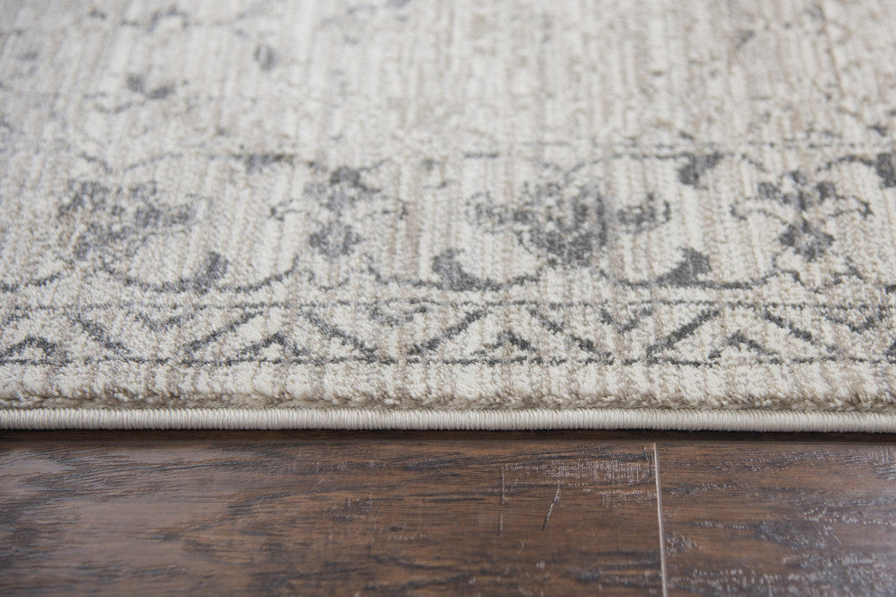 Panache PN6985 Natural Medallion Floral Area Rug, Rectangular 9'10"x12'6"