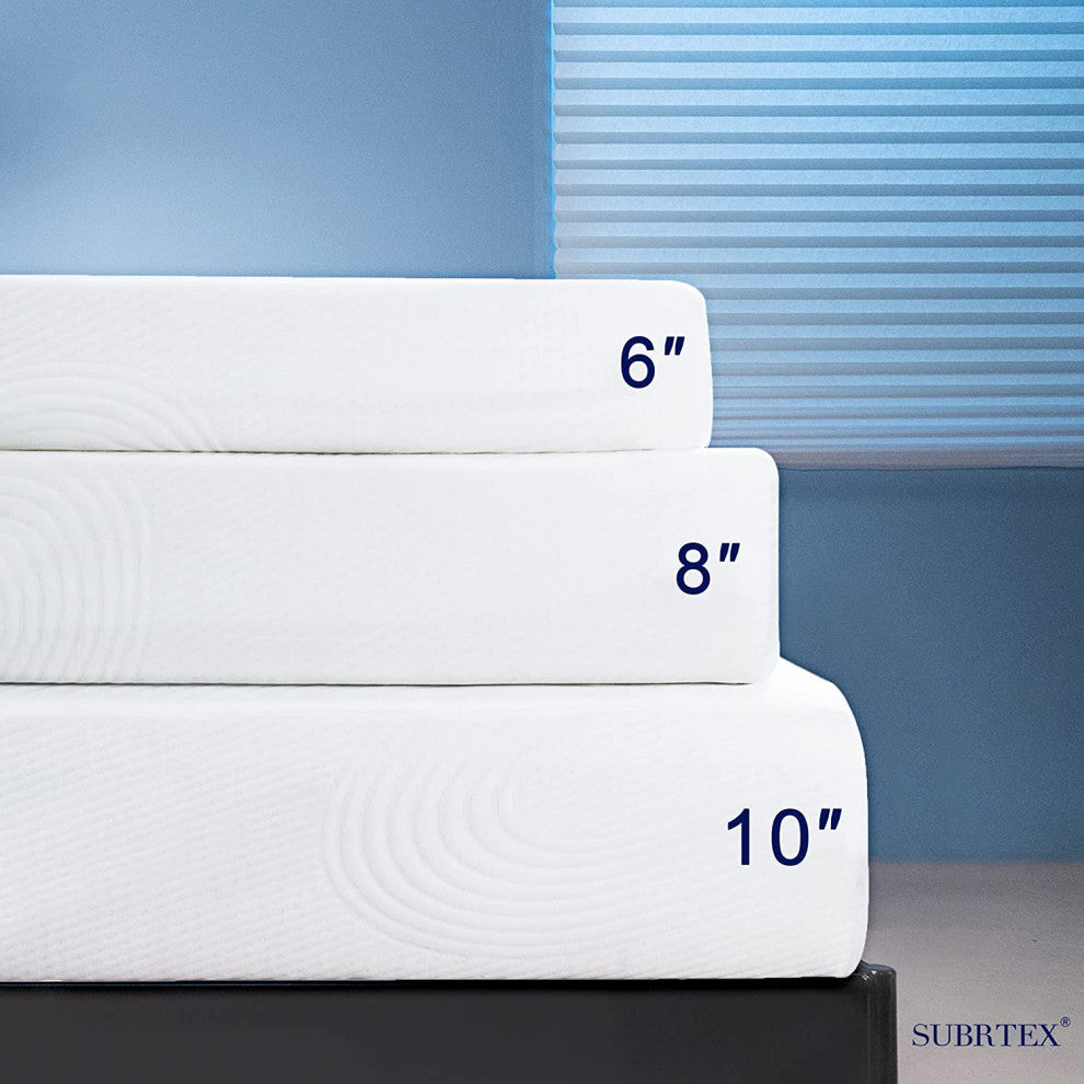 subrtex 10 Inches Gel-Infused Memory Foam Mattres, Queen