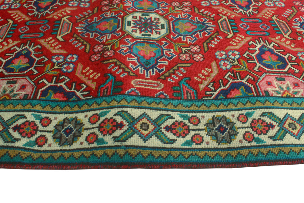 Fine Vintage Distressed Jerel Red/Ivory Runner, 2'8x12'2