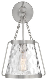 Crawford 1-Light Wall Sconce, Matte Black, Satin Nickel