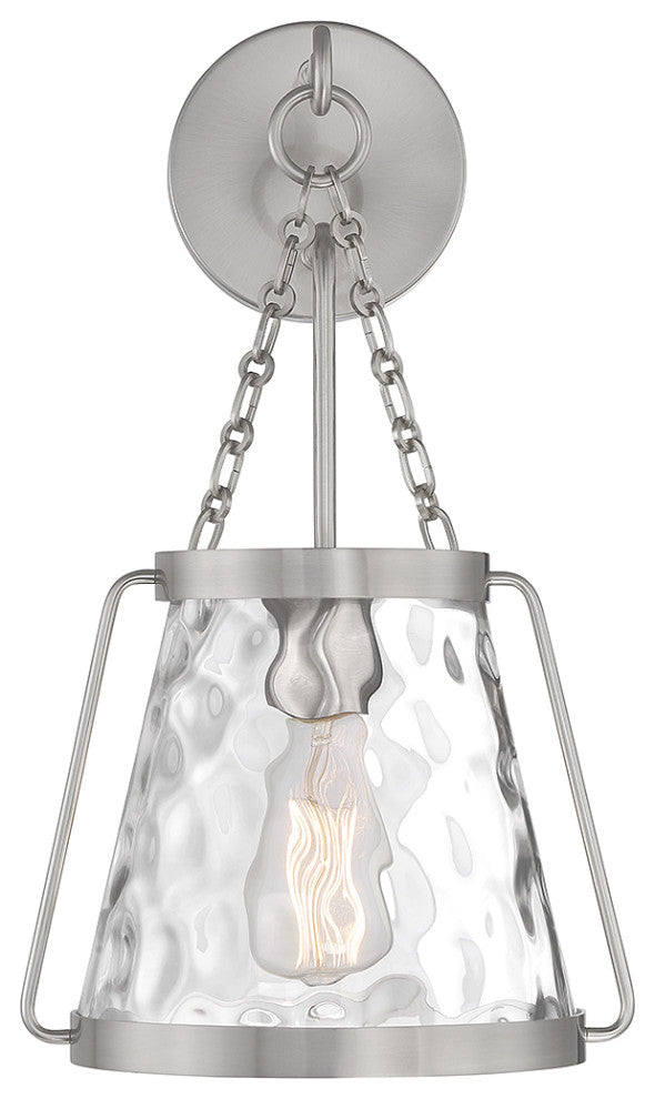 Crawford 1-Light Wall Sconce, Matte Black, Satin Nickel