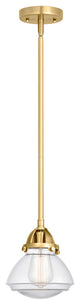 Olean Mini Pendant, Satin Gold, Clear, Clear