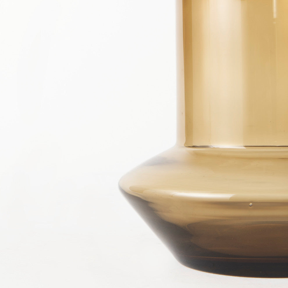 Amrita Gold And Brown Glass Vase, 10"